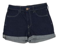 Tmavomodré elastické riflové kraťasy Denim Co.