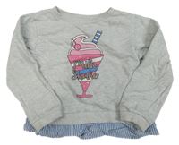 Šedá mikina s milk shakem 