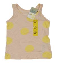 Nové - Růžovo-žlutý puntíkovaný top Primark