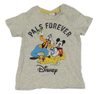 Světlešedé melírované tričko s Mickeym a přáteli H&M