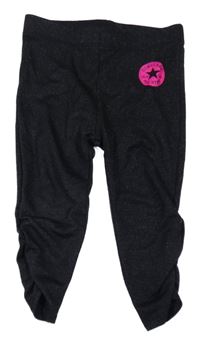 Černé třpytivé legíny s logem Converse