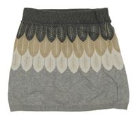 Šedo-tmavošedo-béžová pletená sukně se vzorem H&M