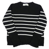 Černo-bílý pruhovaný svetr H&M