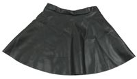 Černá koženková kolová sukně H&M