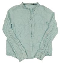 Mentolová lněná košile H&M