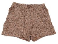Růžovo-bílo-černé vzorované bavlněné kraťasy H&M