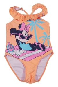 Oranžové jednodílné plavky s Minnie Disney