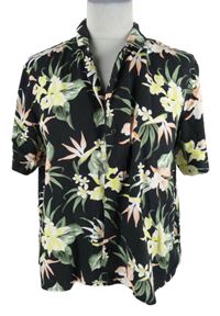 Dámská černá květovaná halenka H&M