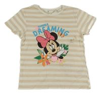 Béžové pruhované tričko s Minnie H&M