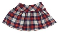 Červeno-bílo-tmavomodro-bílá kostkovano/károvaná sukně H&M