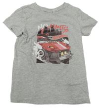 Šedé melírované tričko s autem - Hot Wheels