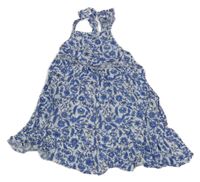 Bílo-modré květované lehké šaty Primark