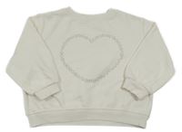 Bílá oversize mikina se srdíčkem H&M