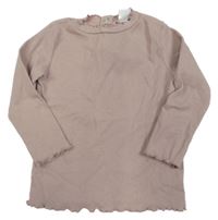Starorůžové žebrované triko Zara 