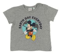 Šedé melírované tričko s Mickey Disney