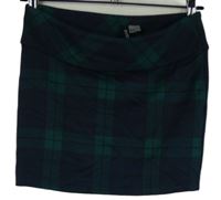 Dámská tmavomodro-zelená kostkovaná minisukně H&M