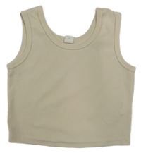 Smetanový žebrovaný crop top Shein