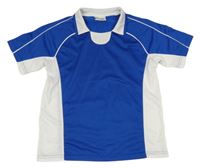 Modro-bílé sportovní tričko s límečkem Shamp