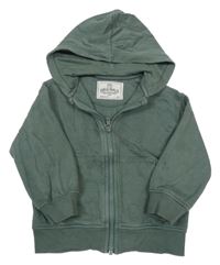 Khaki propínací mikina s kapucí M&S