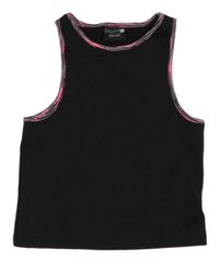 Černo-šedo-růžový žebrovaný sportovní crop top Ergeenomixx