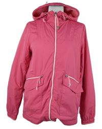 Dámská tmavorůžová šusťáková jarní bunda s kapucí 