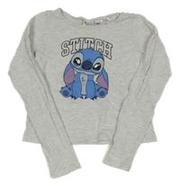 Šedé pyžamové crop triko se Stitchem H&M