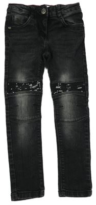 Černé skinny rifle s flitry Lupilu 