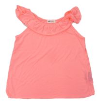 Neonově růžové tričko s volánem H&M