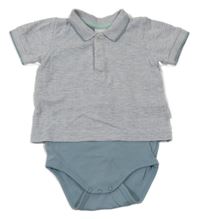 Šedé polo tričko s všitým body Pusblu