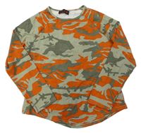 Khaki-oranžové army triko Zora