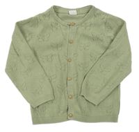 Světlekhaki propínací svetr s motýlky H&M