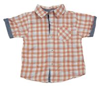 Starorůžovo-bílo-světlemodrá kostkovaná košile Ben Sherman