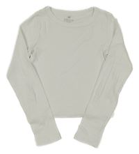 Bílé žebrované crop triko H&M