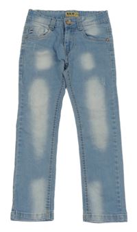 Světlemodré skinny rifle ošoupaného vzhledu