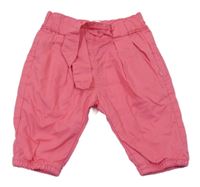 Růžové plátěné podšité cuff kalhoty zn Obaibi