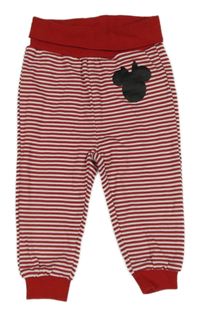 Červeno-bílé pruhované lehké tepláky s Minnie Disney