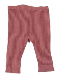 Starorůžové žebrované pletené legíny F&F