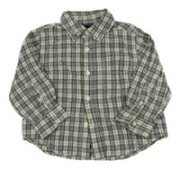 Bílo-hnědo-modrá kostkovaná košile H&M