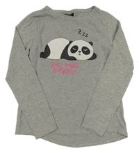 Šedé melírované triko s pandou Page One Young