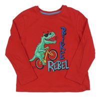 Červené triko s dinosaurem Primark