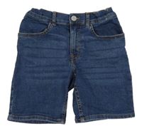 Modré slim fit teplákové riflové kraťasy H&M