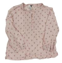 Světlerůžová květovaná halenka H&M