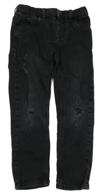 Černé skinny rifle s dírami Mango
