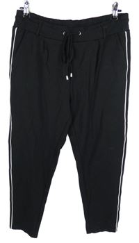 Dámské černé teplákové kalhoty s pruhy Up2Fashion 