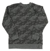 Tmavošedo-černá army melírovaná mikina M&S