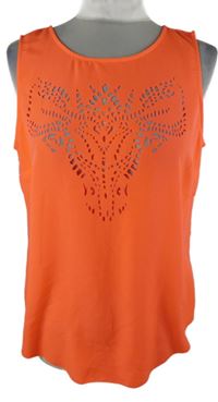 Dámská neonově růžová madeirová halenka bez rukávů Maison Scotch