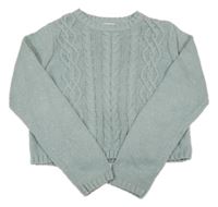 Světlezelený třpytivý crop svetr Cupcakes&Cashmere