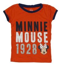 Červeno-tmavomodré tričko s Minnie Disney