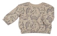 Béžová oversize mikina s dinosaury PRIMARK