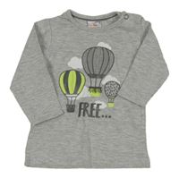Šedé melírované triko s balóny 